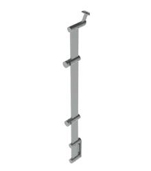 Flat Bar Post with Two Glass Holder Side Mount in Grade 304 / 316 